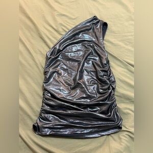 NWT H&M One - Shoulder Black Sparkly Top Size M!